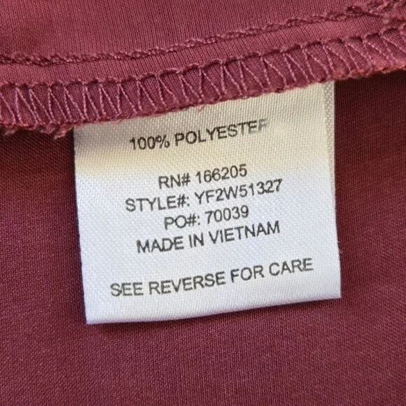 Lucky Brand Womens Long Sleeve Tunic Dress In Burgundy Size Large - Picture 5 of 5